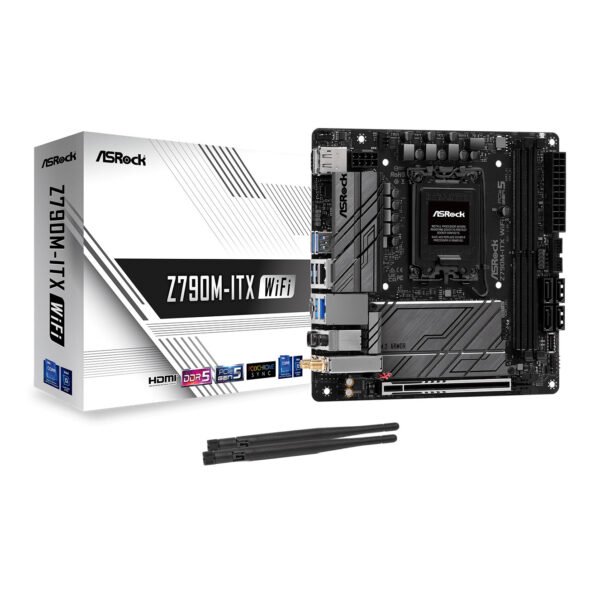 ASRock Z790M-iTX WiFi, Socket 1700, 2x M.2, AX WiFi, Mini-ITX