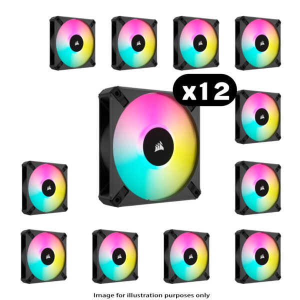 12x Corsair iCUE AF120 ELITE RGB – 120mm, Black
