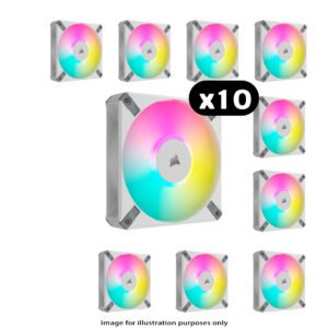 10x Corsair iCUE AF120 ELITE RGB – 120mm, White