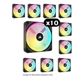 10x Corsair iCUE LINK QX120 RGB – 120mm, Black