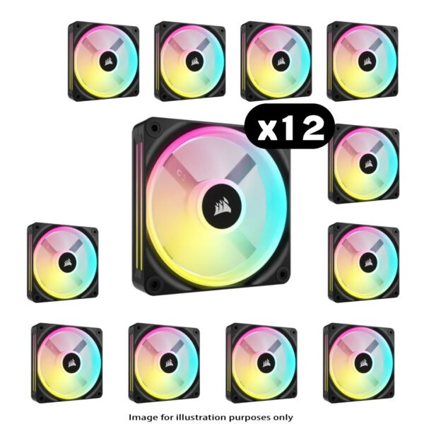 12x Corsair iCUE LINK QX120 RGB – 120mm, Black