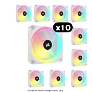 10x Corsair iCUE LINK QX120 RGB – 120mm, White