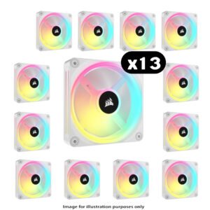 13x Corsair iCUE LINK QX120 RGB – 120mm, White