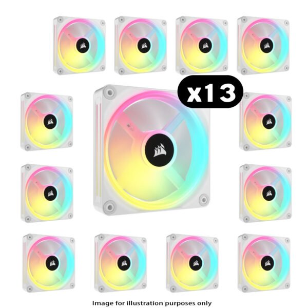 13x Corsair iCUE LINK QX120 RGB – 120mm, White