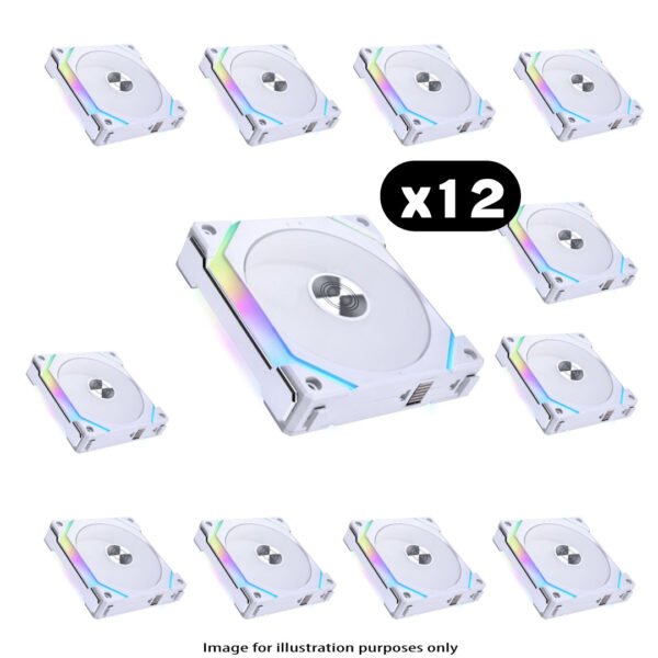 12x Lian Li UNI FAN SL120 V2 RGB – 120mm, White