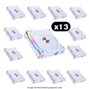 13x Lian Li UNI FAN SL120 V2 RGB – 120mm, White