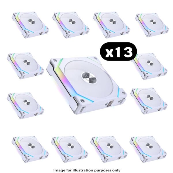 13x Lian Li UNI FAN SL120 V2 RGB – 120mm, White