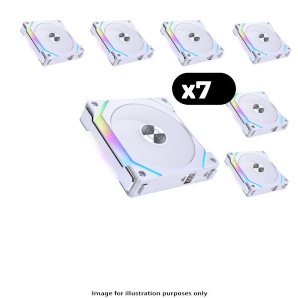 7x Lian Li UNI FAN SL120 V2 RGB – 120mm, White