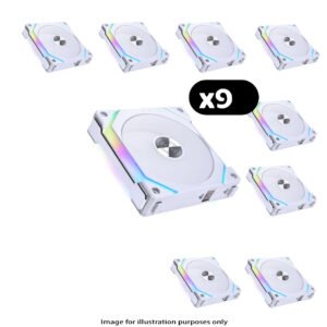 9x Lian Li UNI FAN SL120 V2 RGB – 120mm, White