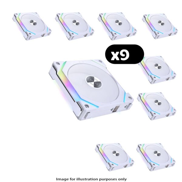 9x Lian Li UNI FAN SL120 V2 RGB – 120mm, White