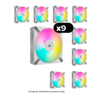 9x Corsair iCUE AF120 - 9x Corsair iCUE AF120 ELITE RGB – 120mm