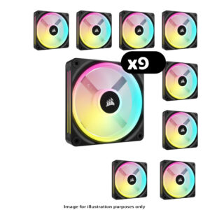 9x Corsair iCUE LINK QX120 RGB - 9x Corsair iCUE LINK QX120 RGB – 120mm