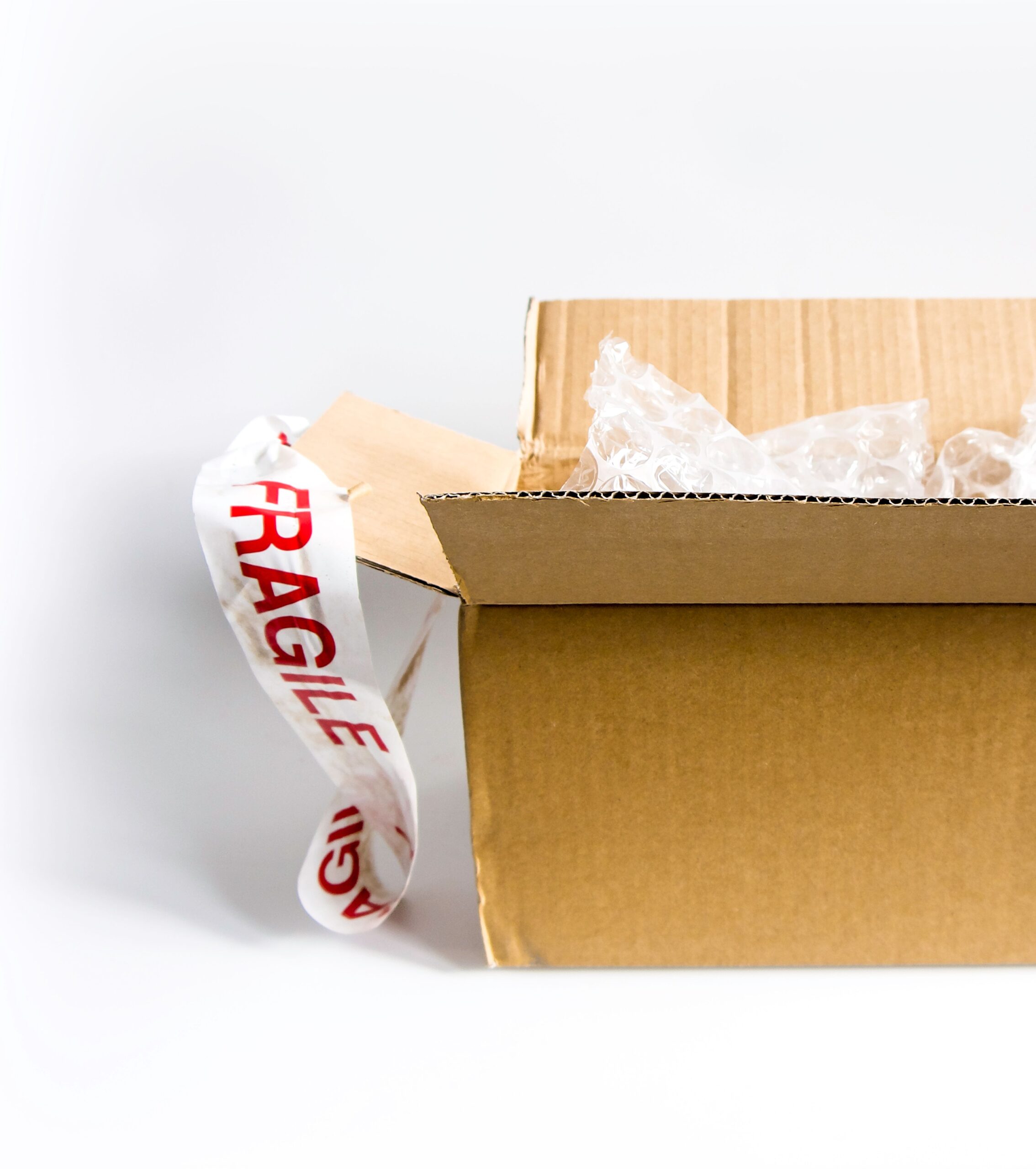 Cardboard shipping box packed for delivery under our OVERCLOCKERS shipping policy